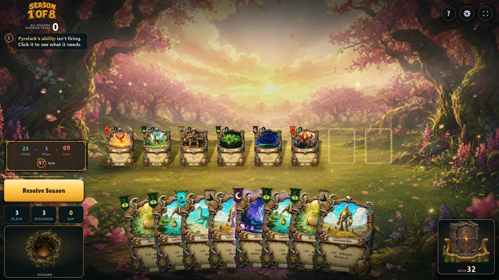 A habitat mid-run in the Blossom Orchard